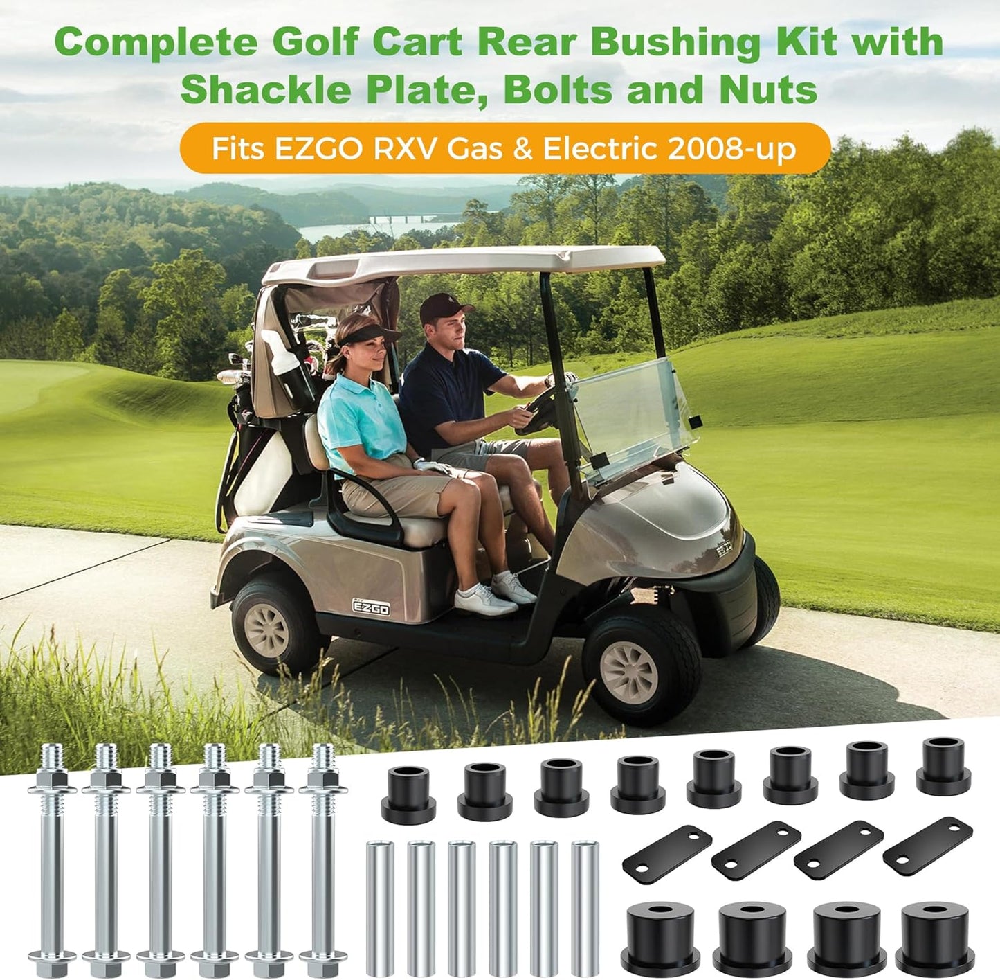 10L0L Complete Golf Cart Rear Leaf Spring Bushing Kit