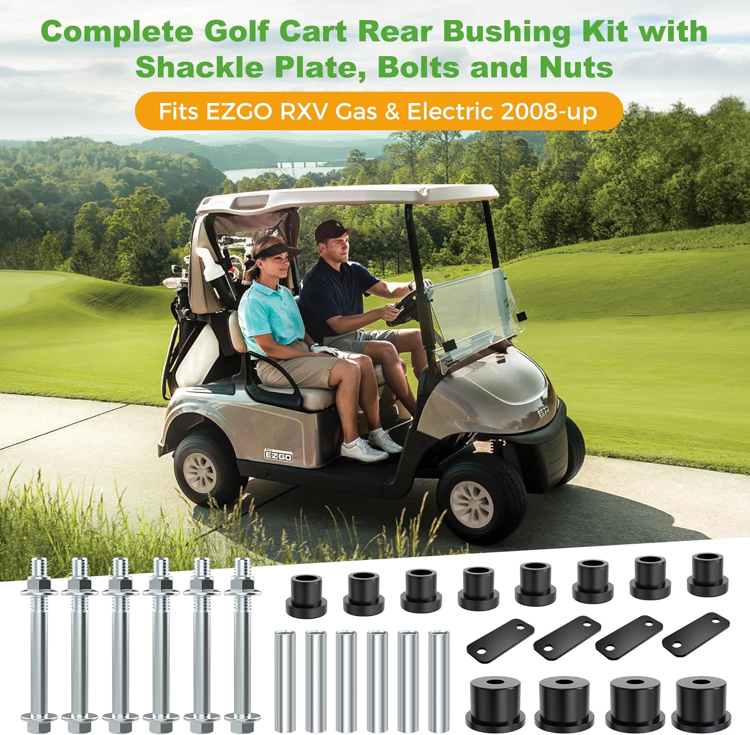 10L0L Complete Golf Cart Rear Leaf Spring Bushing Kit