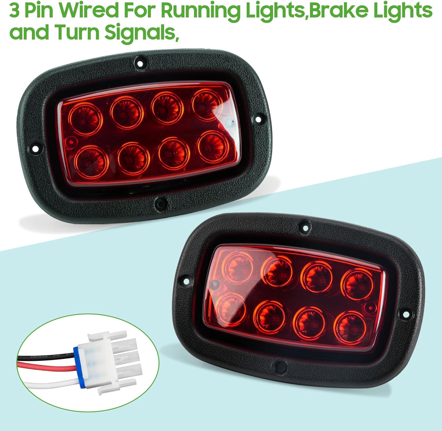 Golf Cart Taillight Kit for Yamaha G14 G16 G19 G22 Club Car DS
