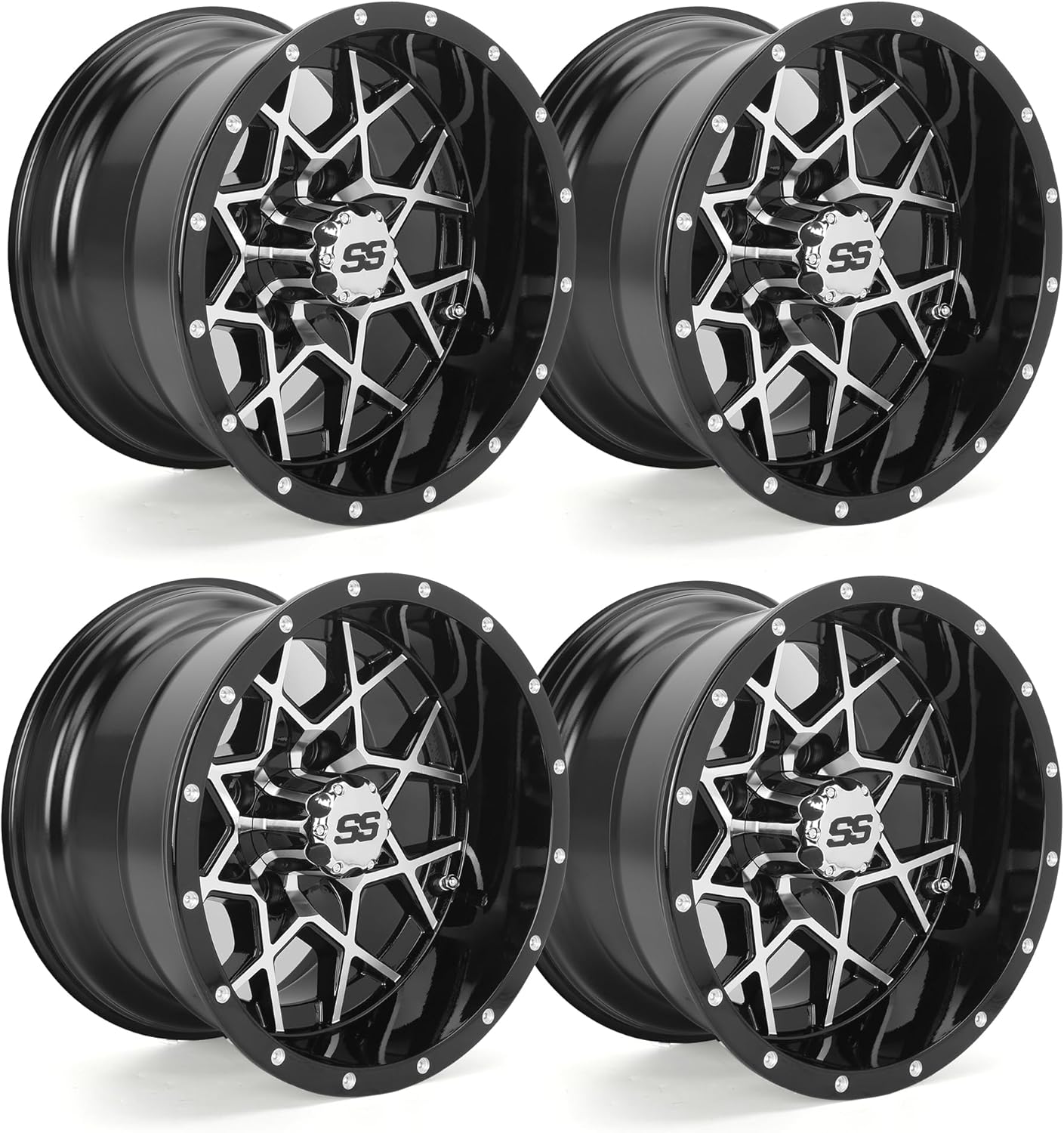 Golf Cart Wheels and Rims Lightweight Design 4 Pack