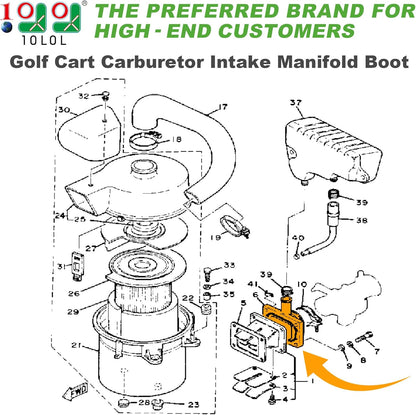 Carburetor Intake Manifold Boot for Yamaha G1 Gas  1983-1988