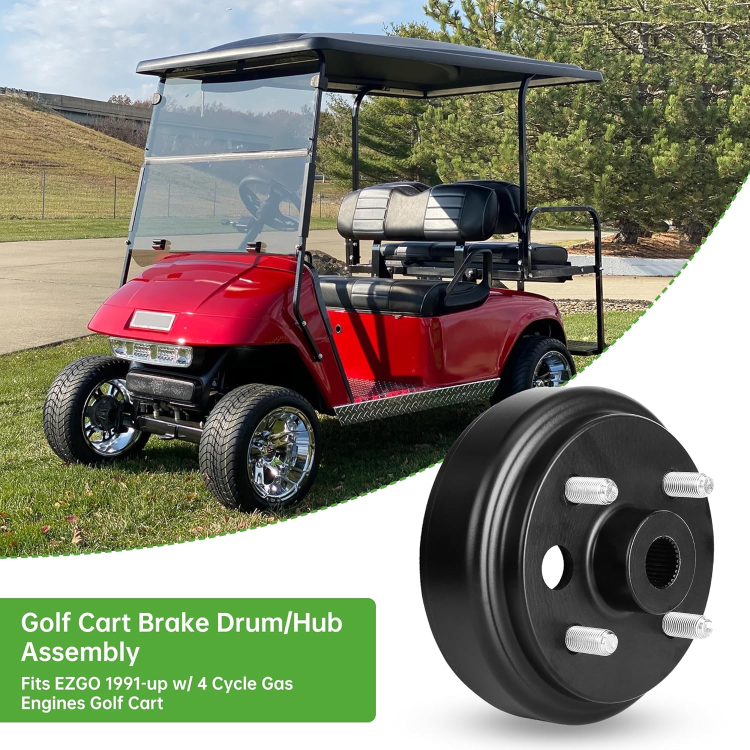 10L0L Brake Hub Drum for 4 Cycle Gas EZGO TXT, RXV, Marathon
