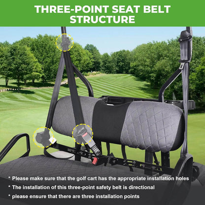 DOT-certified 3-point golf cart seat belts