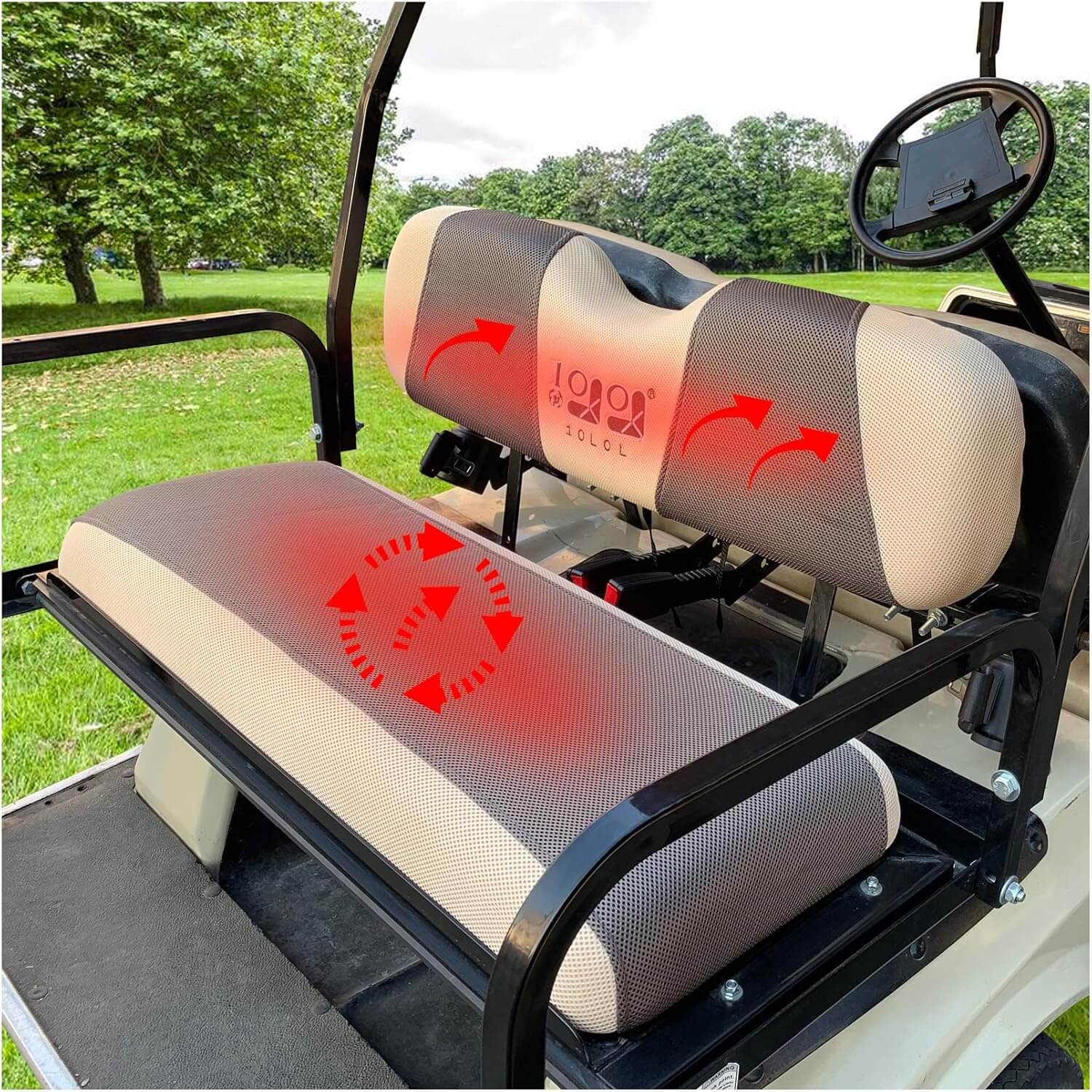 10L0L Golf Cart Front Rear Seat Cover Set