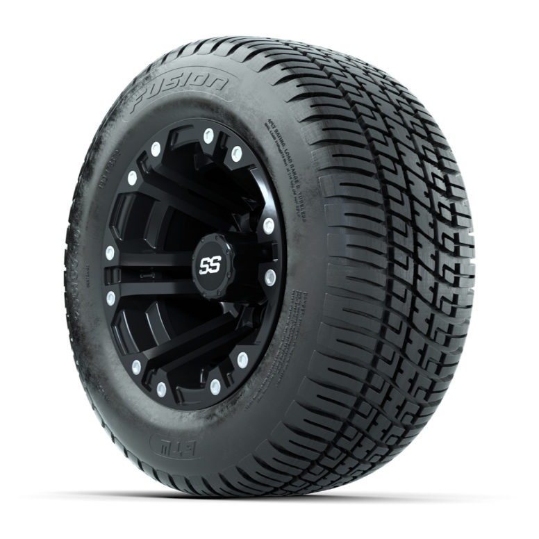 GTW Specter Matte Black 10 in Wheels with 205/50-10 Fusion Street Tires – Set of 4