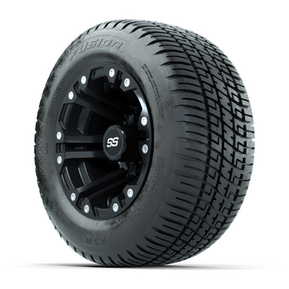 GTW Specter Matte Black 10 in Wheels with 205/50-10 Fusion Street Tires – Set of 4
