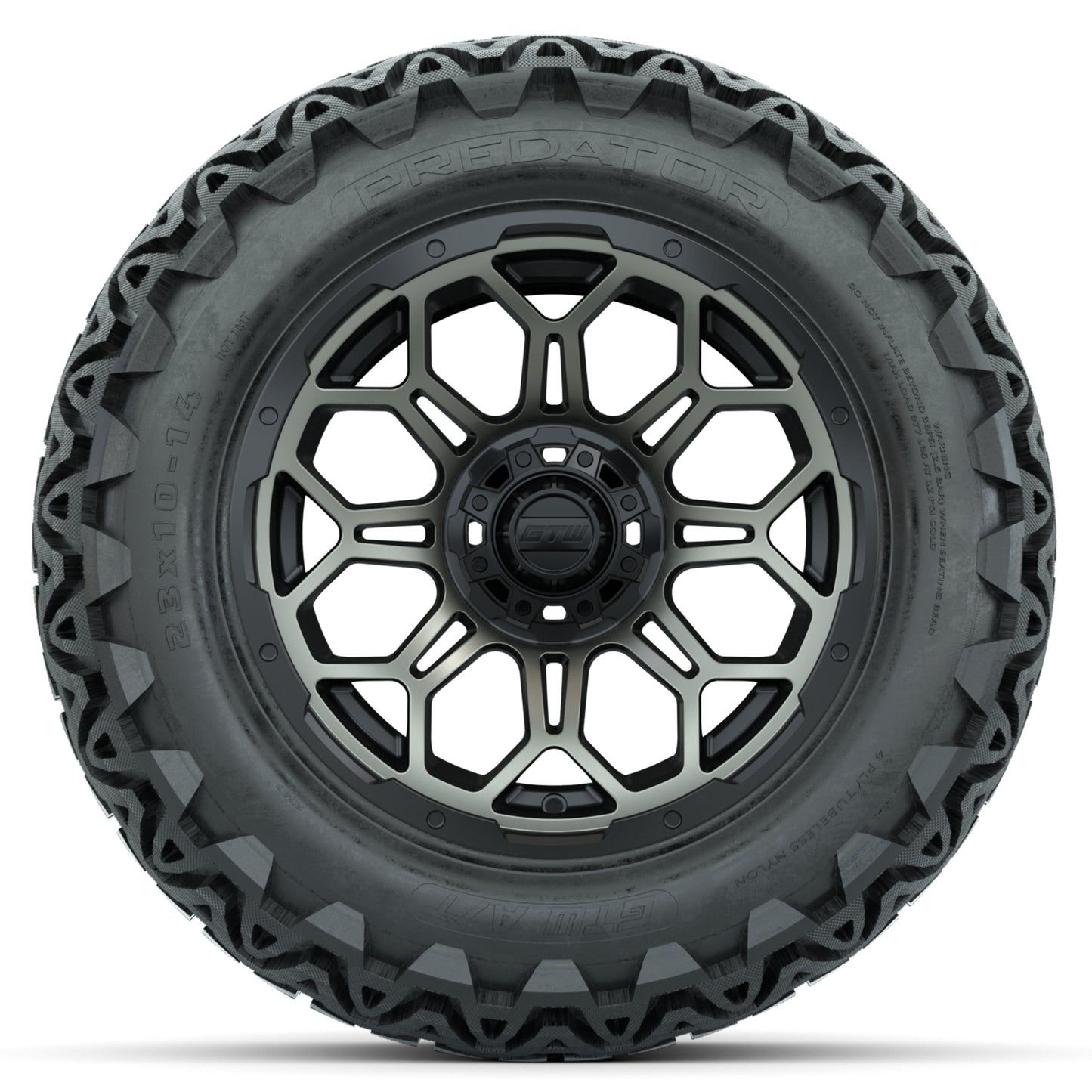 GTW Bravo 14” Golf Cart Wheels & 23” Predator All-Terrain Tires Combo