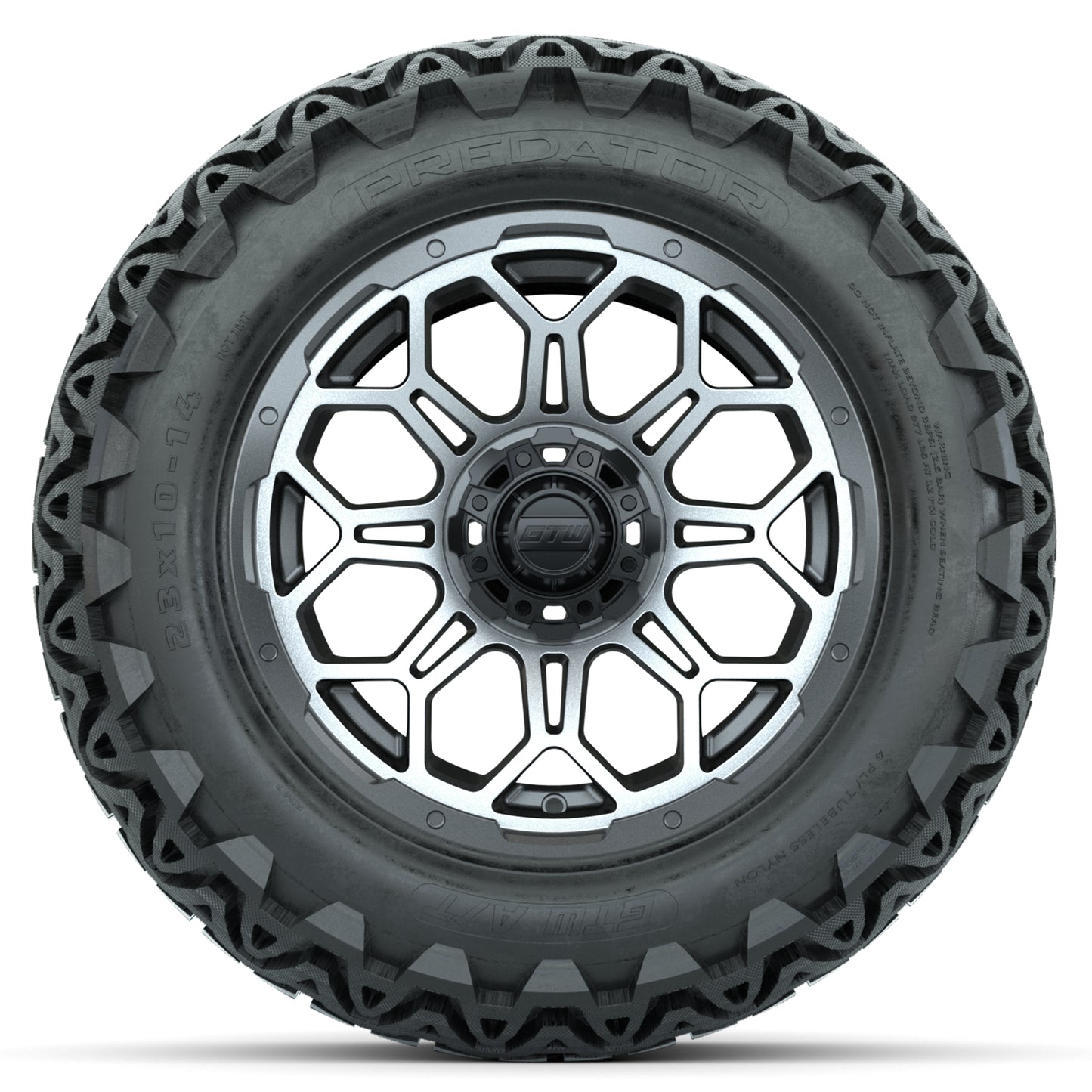 GTW Bravo 14” Golf Cart Wheels & 23” Predator All-Terrain Tires Combo