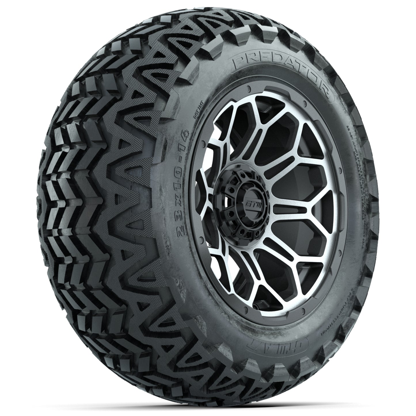 GTW Bravo 14” Golf Cart Wheels & 23” Predator All-Terrain Tires Combo