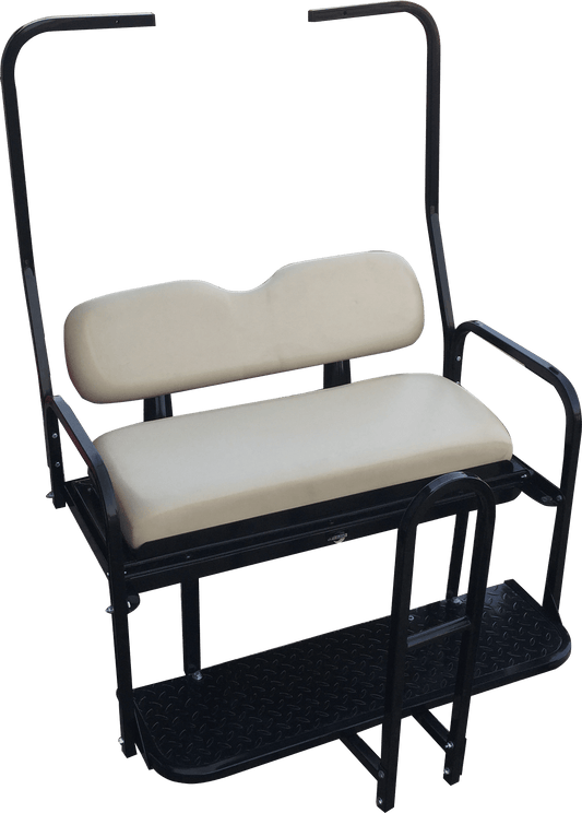 STEELENG Rear Flip Seat for Club Car DS (Old Style 1982–2000.5) with Buff Cushion Set