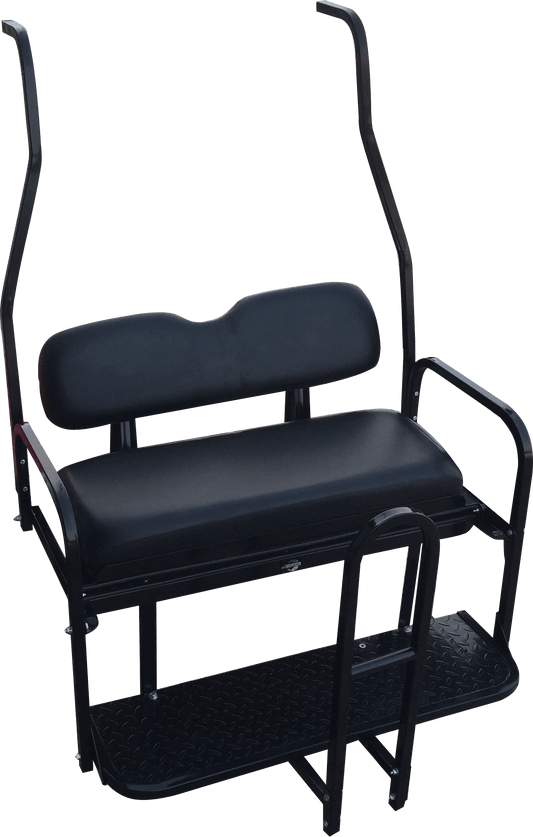 STEELENG Rear Flip Seat Kit for Club Car DS (2000.5–2013) – Black Cushions | Heavy-Duty Cargo Bed & Bolt-On Install
