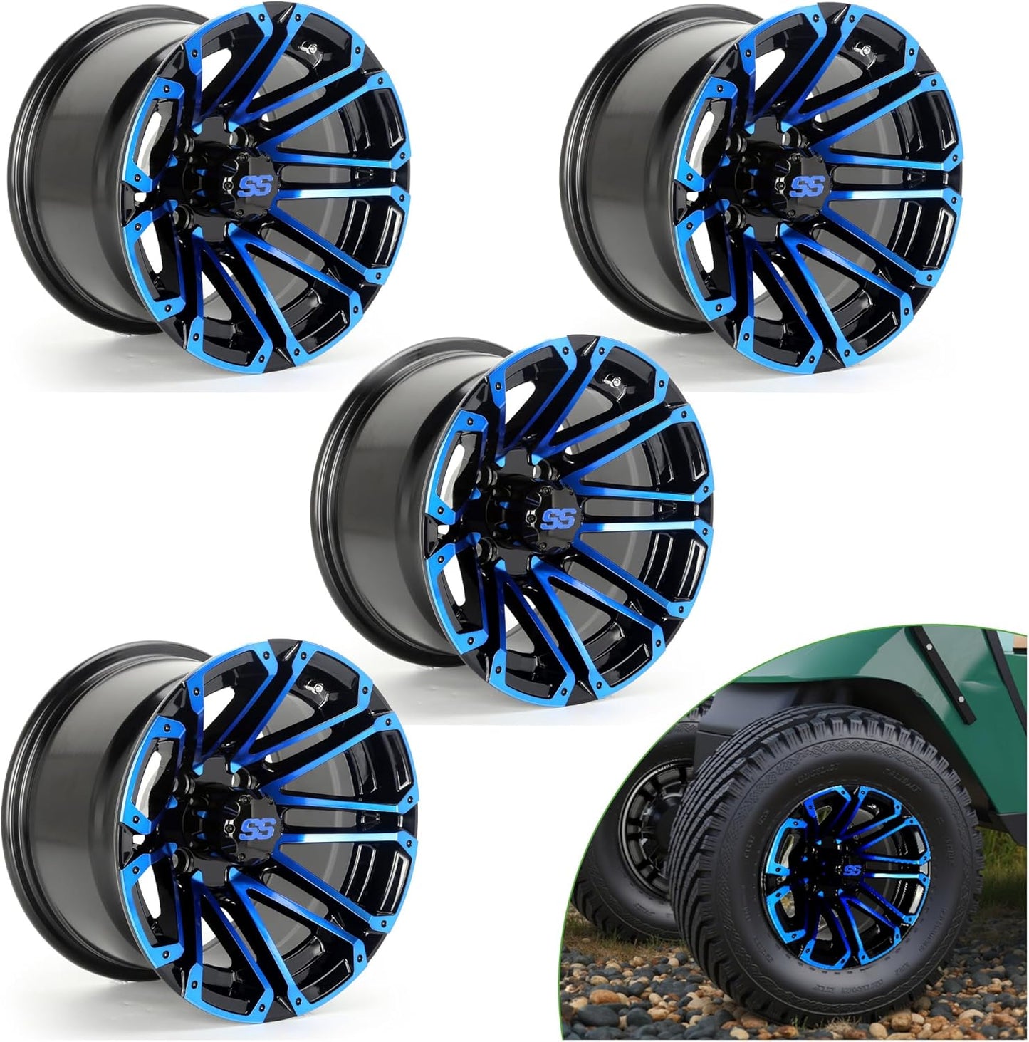 Blue Golf Cart Tires Rims