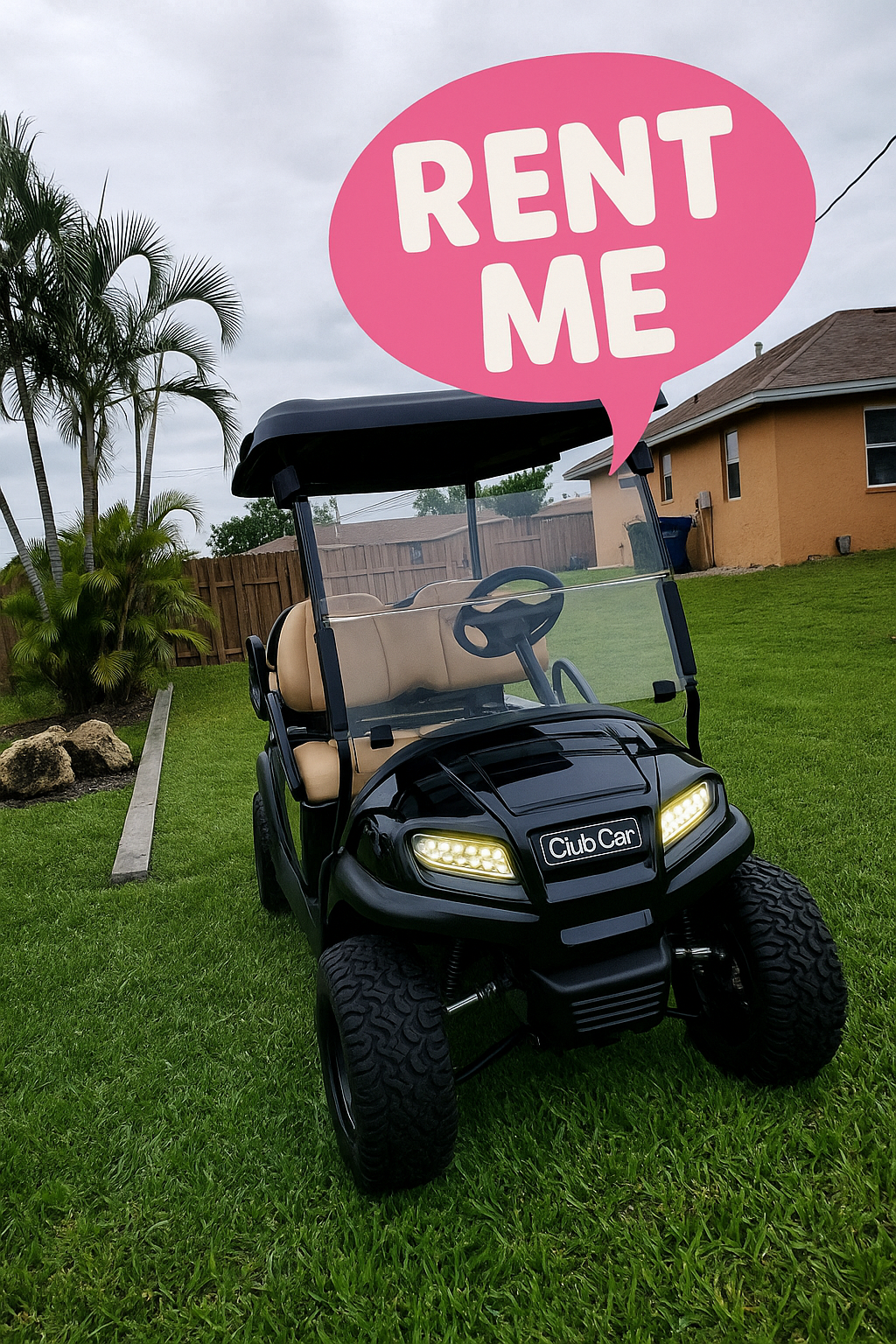 2022 Lifted Golf Cart – Lithium Power, 4-Person Fun Machine! (24 Hour Rental)