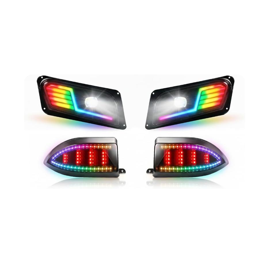 Nokins RGB LED Light Kit for Club Car Tempo 2018+ | App-Controlled Multi-Color Lights, DRL, Sequential Turn Signals & Taillights