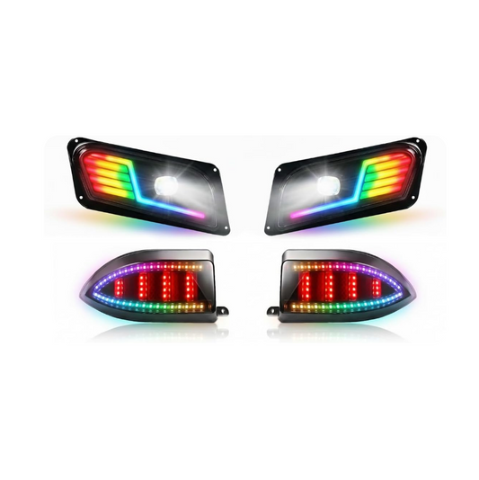 Nokins RGB LED Light Kit for Club Car Tempo 2018+ | App-Controlled Multi-Color Lights, DRL, Sequential Turn Signals & Taillights