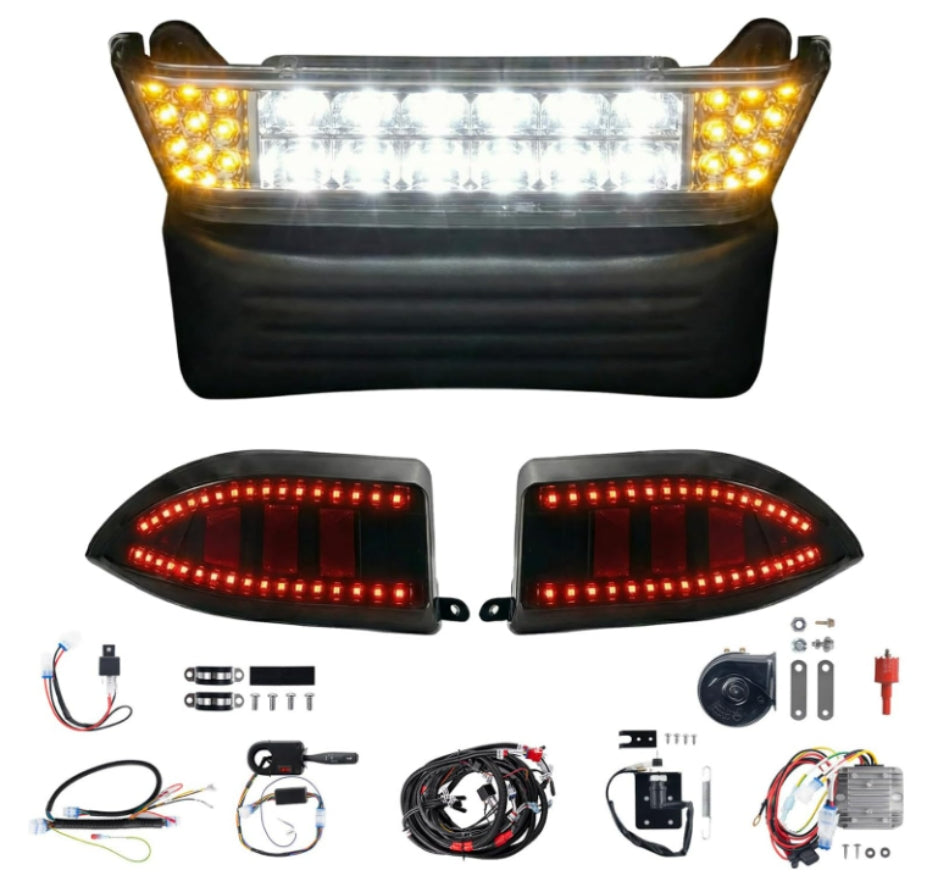 Nokins Club Car Precedent LED Light Kit with Bumper – 12V Headlights & Turn Signals (Fits 2004‑Up Electric & Gas)