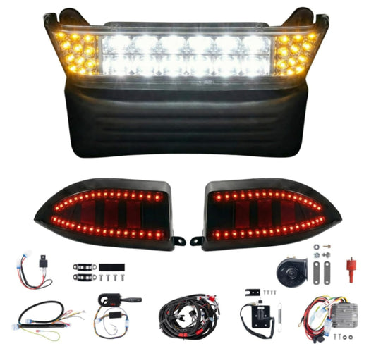 Nokins Club Car Precedent LED Light Kit with Bumper – 12V Headlights & Turn Signals (Fits 2004‑Up Electric & Gas)