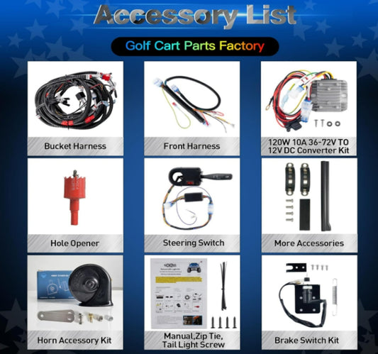 Nokins Club Car Precedent LED Light Kit with Bumper – 12V Headlights & Turn Signals (Fits 2004‑Up Electric & Gas)