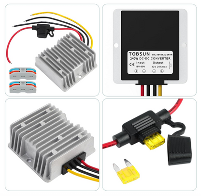 18–60V to 12V DC Converter 20A (Required for Lithium Carts)