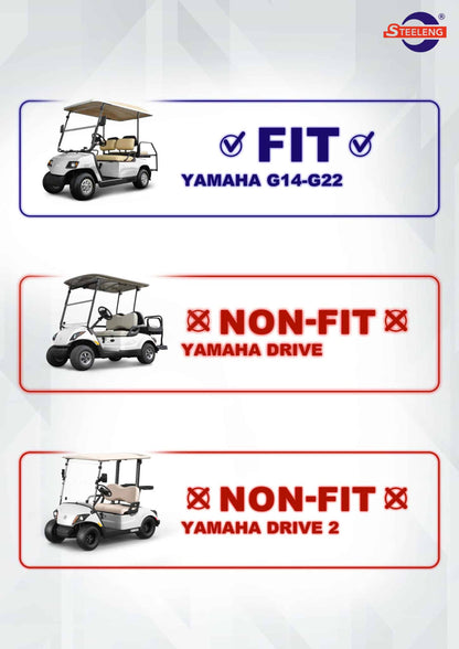 NOMAD Rear Flip Seat – Yamaha G14 thru G22 (Replacement roof supports provided) / Black Cushion Set