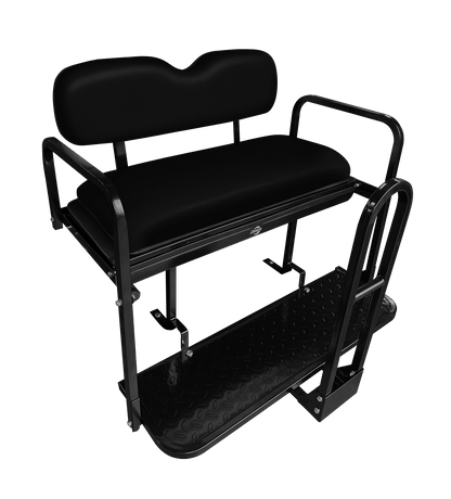 NOMAD Rear Flip Seat – Yamaha G14 thru G22 (Replacement roof supports provided) / Black Cushion Set