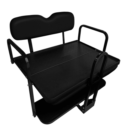 NOMAD Rear Flip Seat – Yamaha G14 thru G22 (Replacement roof supports provided) / Black Cushion Set