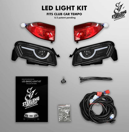 STEELENG Meteor LED Light Kit for Club Car Tempo & Onward 12V – Ultimate Golf Cart Lighting Upgrade (Headlights, Taillights, Turn Signals)