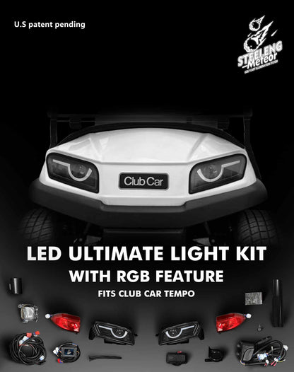 STEELENG Meteor LED Light Kit for Club Car Tempo & Onward 12V – Ultimate Golf Cart Lighting Upgrade (Headlights, Taillights, Turn Signals)