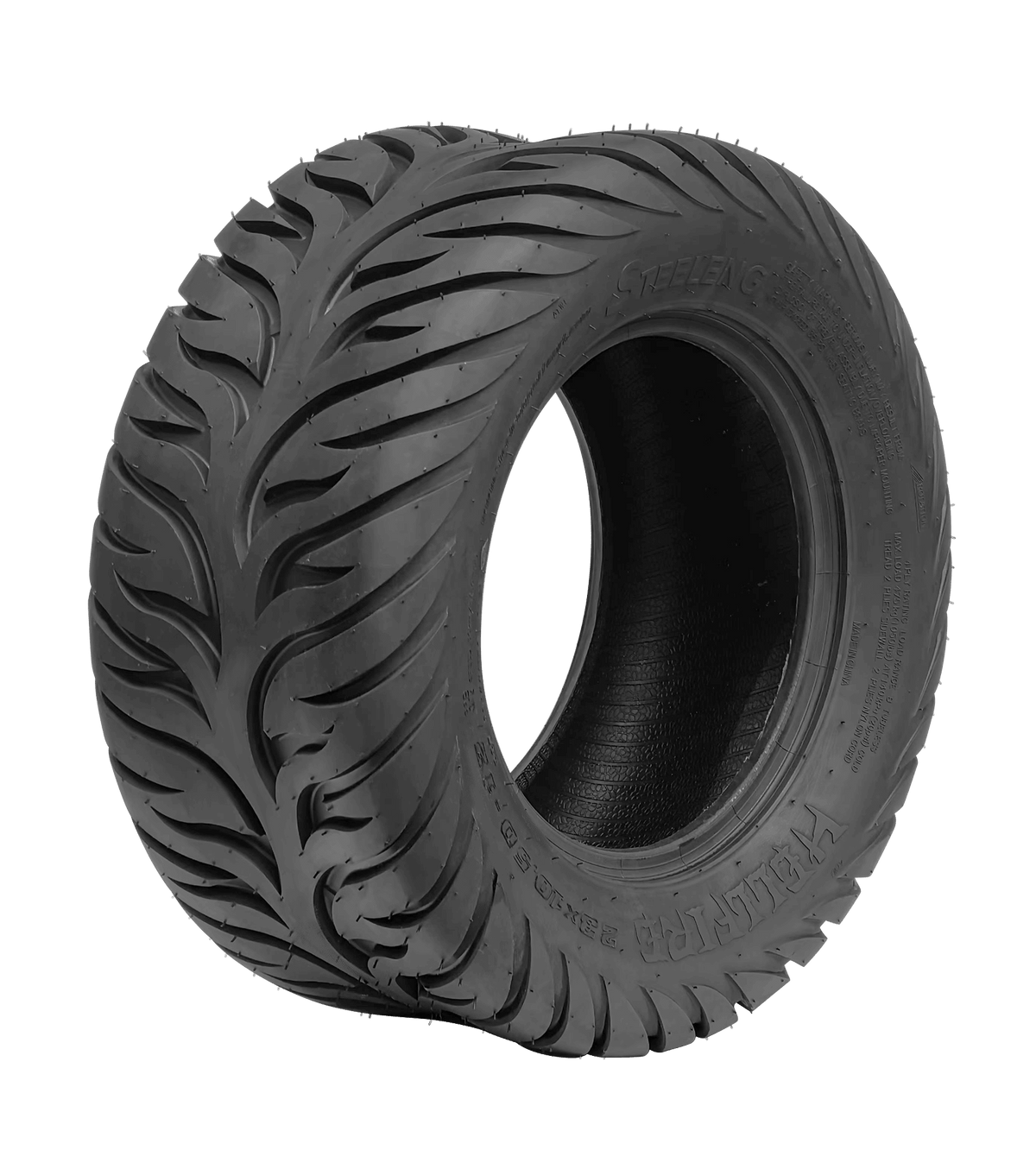 SGC 12″ GT Glossy Black Wheels & 23″ HELLFIRE Street Tires | Golf Cart Wheel & Tire Combo