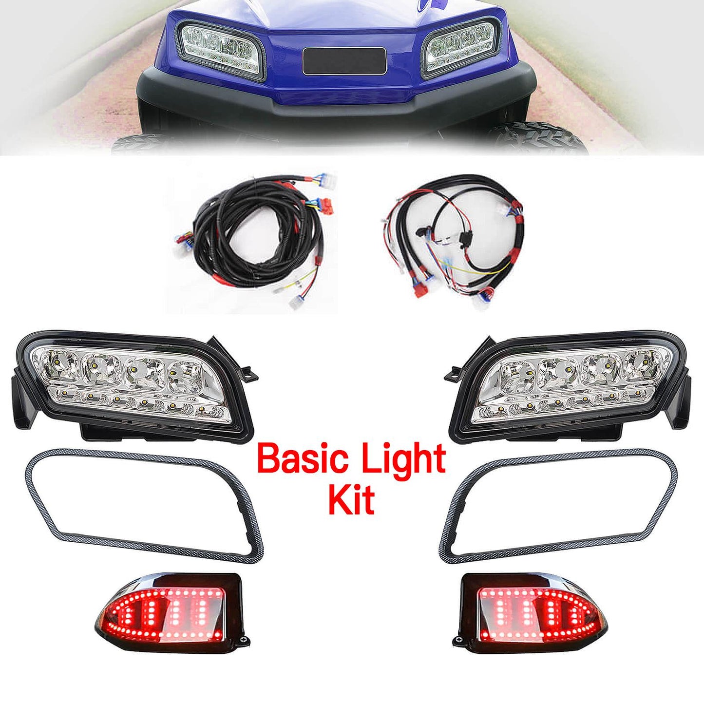 NOKINS Basic LED Light Kit for Club Car Tempo/Onward Golf Cart (Gas Models ONLY)