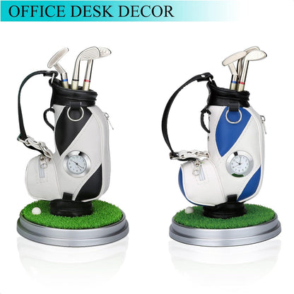 Black and Silve Mini Desktop Golf Bag Pen Holder