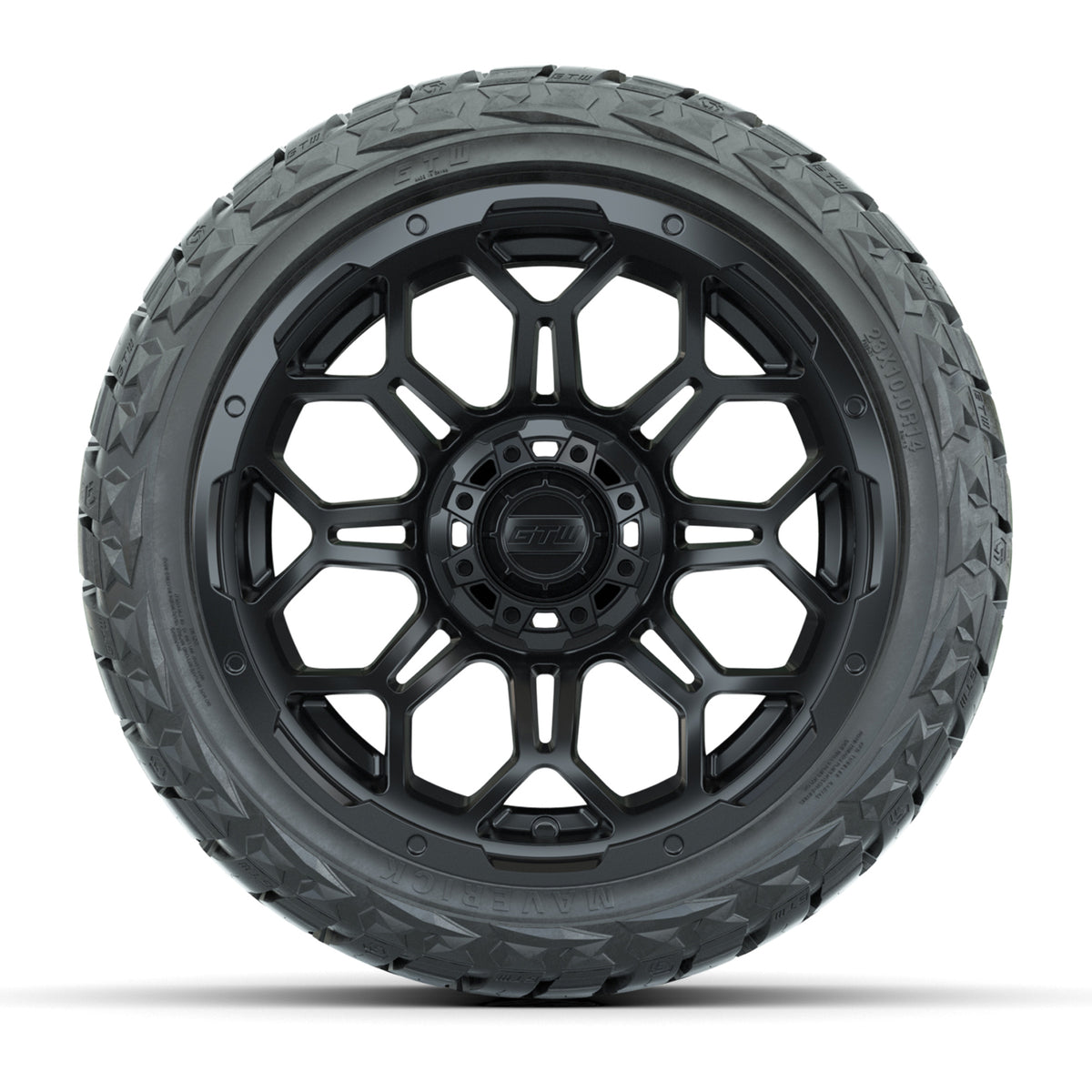 14" GTW Bravo Matte Black Wheels & 23" Maverick All-Terrain Tire Package