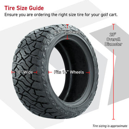 14" GTW Bravo Matte Black Wheels & 23" Maverick All-Terrain Tire Package