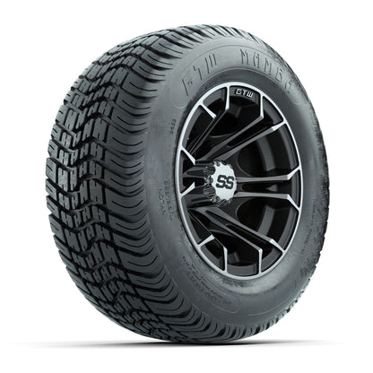GTW Spyder Machined/Matte Grey 10 in Wheels with 205/50-10 Mamba Street Tires – Full Set