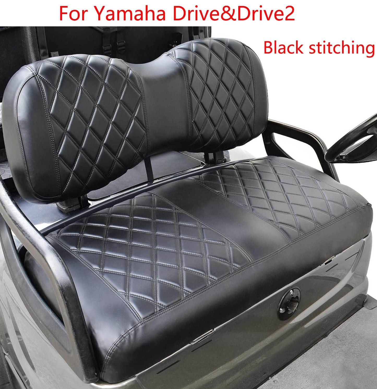 NOKINS Seat Cover for Yamaha, No Staples/Nails Required, Golf Cart Vinyl Slip-on Diamond Seat Cover