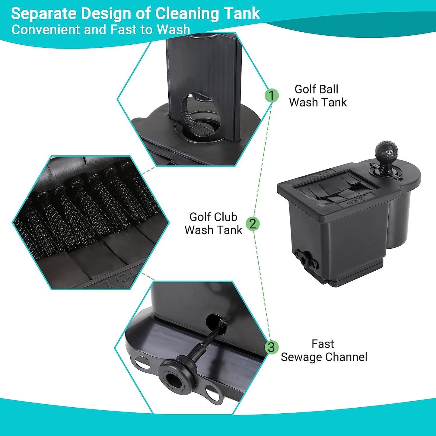 Golf Cart Ball Washer and Club Cleaning Kit