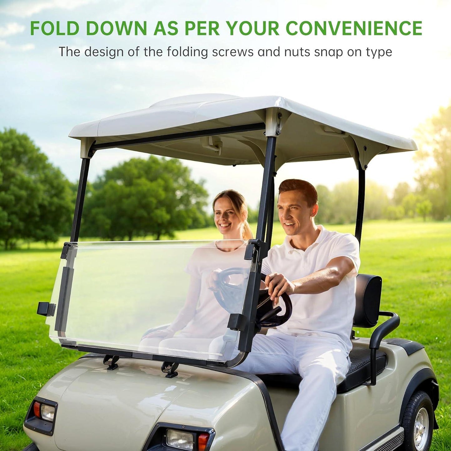 Golf Cart folding windshield for Yamaha G14 G16 G19 G&E 1995-2003 - 10L0L - 10L0L