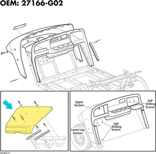 Golf Cart Front Guard Provides Extra Protection Fits EZGO TXT