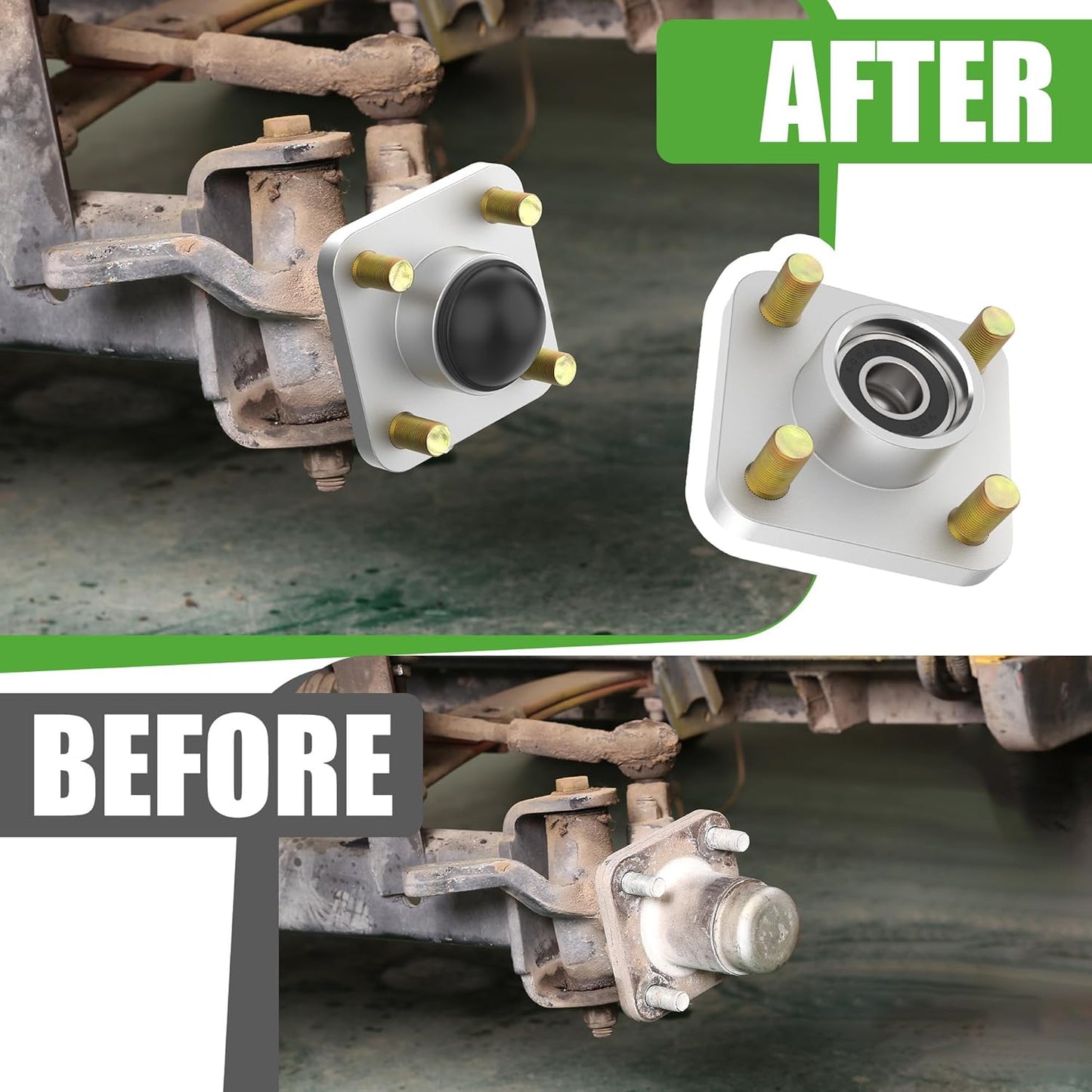 Golf Cart Front Wheel Hub Assembly with Hub Bearing/Oil Seal/Dust Cover for Yamaha - 10L0L - 10L0L