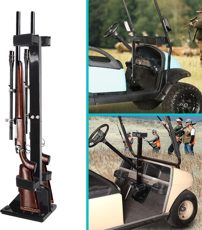 Golf Cart Gun Rack, Adjustable Gun Rack for Yamaha Club Car EZGO