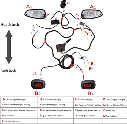 10L0L golf cart light kit installation details