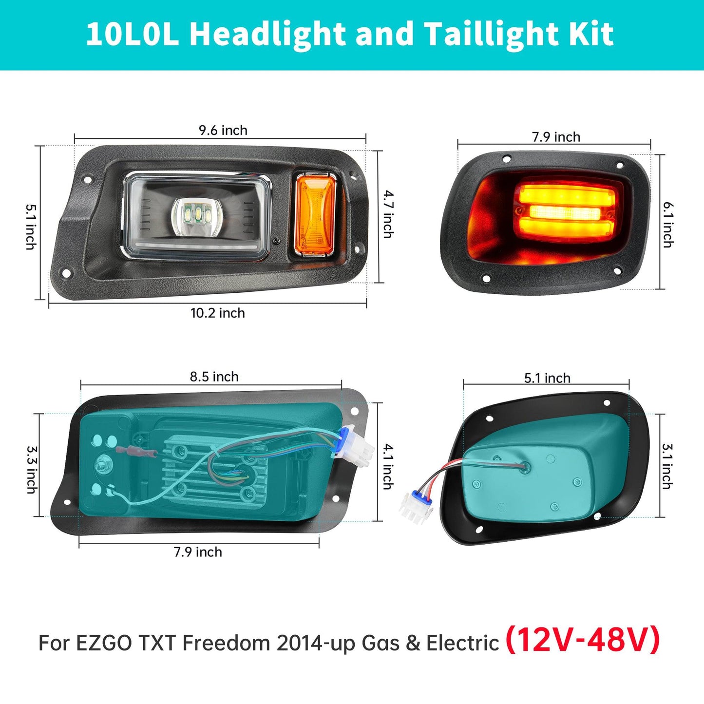 Golf Cart LED Light Kits for EZGO TXT Freedom - 10L0L - 10L0L