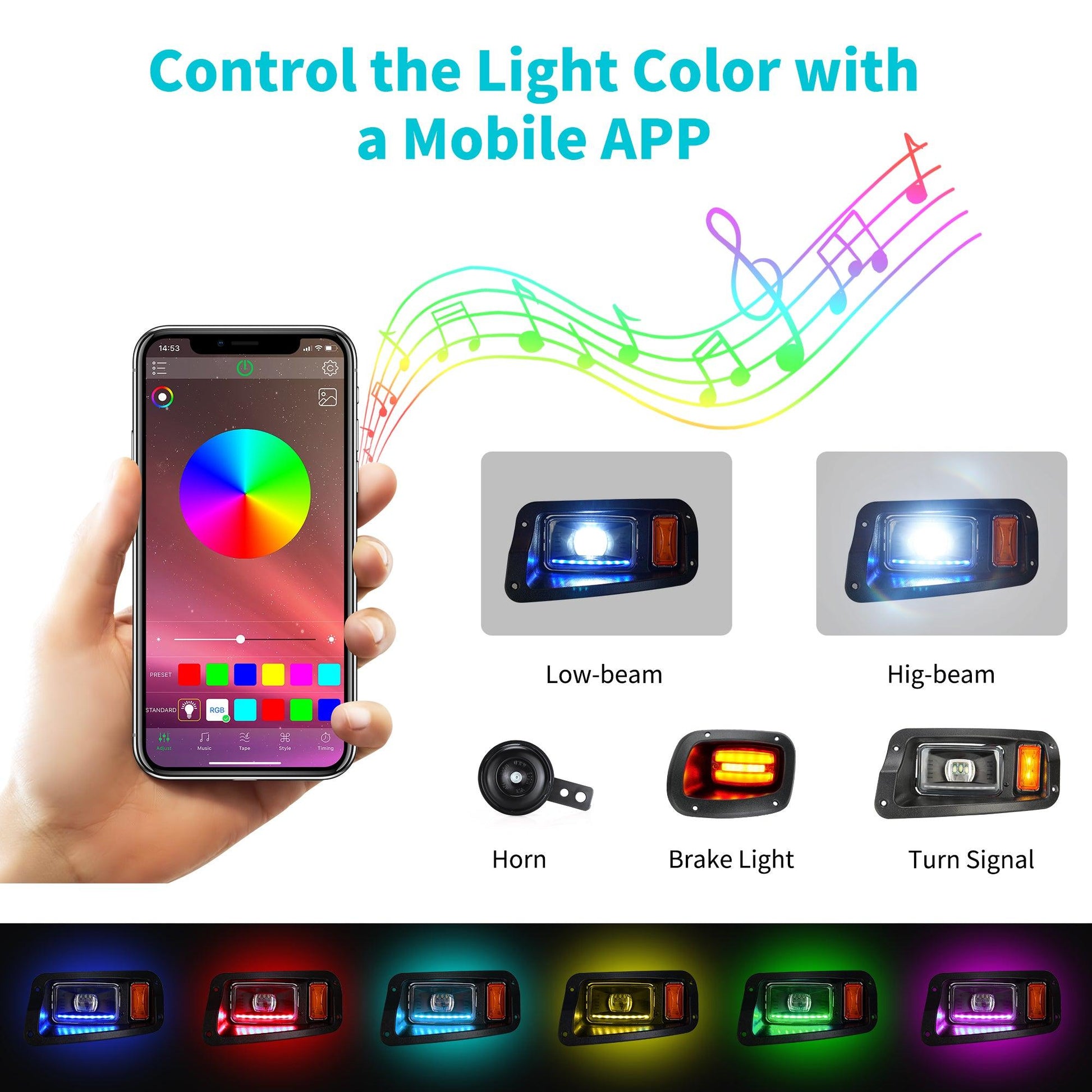 Golf Cart LED Light Kits for EZGO TXT Freedom - 10L0L - 10L0L