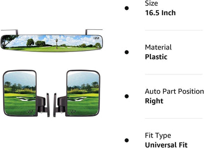Golf Cart Side View Mirrors and Rear View Mirrors Foldable Universal - 10L0L - 10L0L