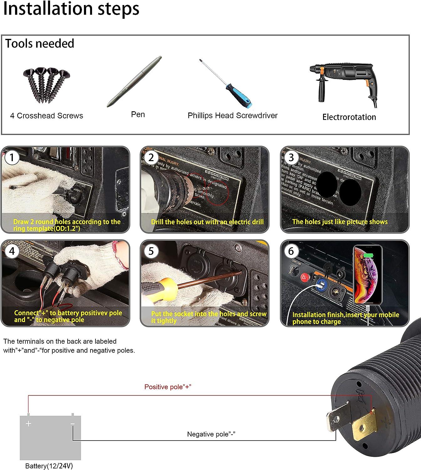 usb ports for golf carts