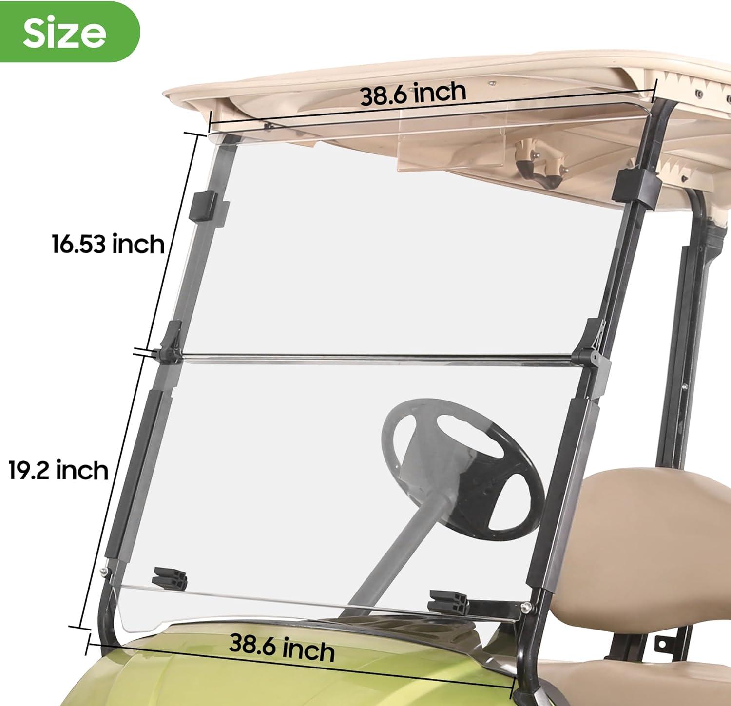 Golf Cart Windshield Transparent Foldable for G29 2007-2016 Yamaha- 10L0L - 10L0L