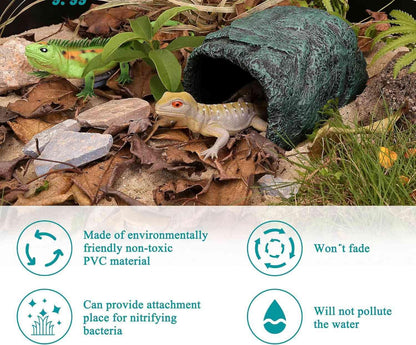 Hidden Cave Aquarium Decoration - Reptile Resin Natural Hidden Cave