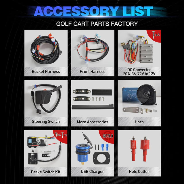 NOKINS Colorful LED Light Kit for Club Car Precedent (2004-up)