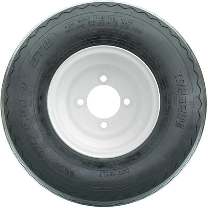 GTW 8 Inch Golf Cart Wheel and Tire Combo | White Steel Wheel on 18x8.5-8 Topspin Plus Sawtooth Street/Course Tire