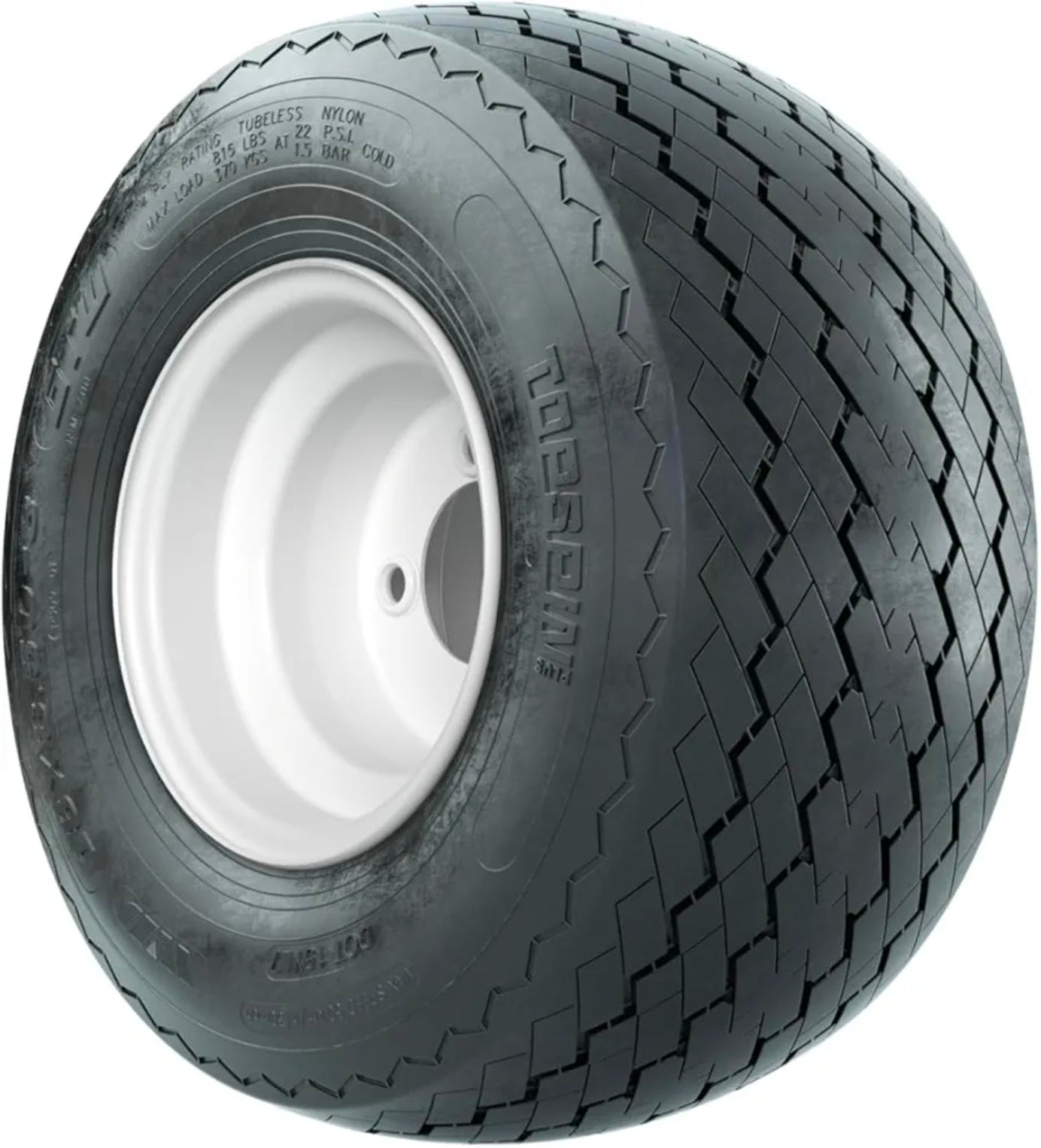 GTW 8 Inch Golf Cart Wheel and Tire Combo | White Steel Wheel on 18x8.5-8 Topspin Plus Sawtooth Street/Course Tire